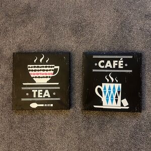IKEA Black and Blue Tea Café Wall Art Set